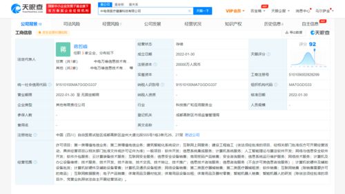 中國電信成立醫(yī)療健康科技公司 注冊資本2億元